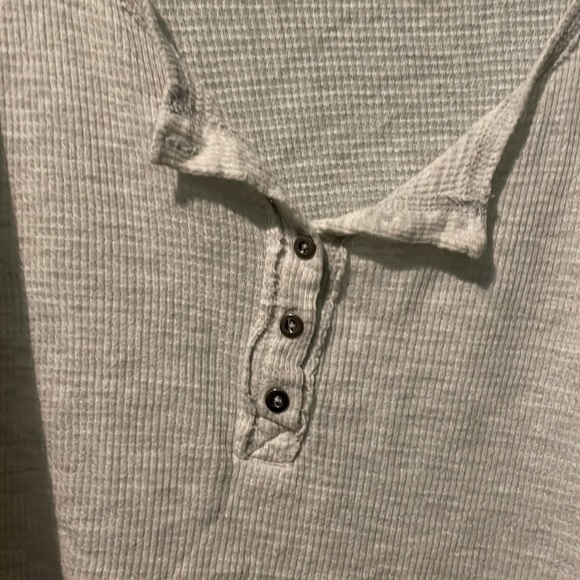 Billabong light grey waffle Henley - Picture 3 of 5